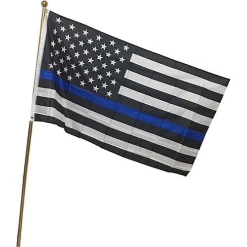 Blue Black American Flag Blue Enforcement Officers Line US Flag For Support Police And Law