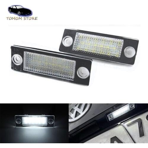 LED License Plate Lights No Error For VW Transporter T5 T6 Touran Passat 3C B6 Wagon Syncro MK5 1K A5 Jetta Golf Plus MK5 Caddy