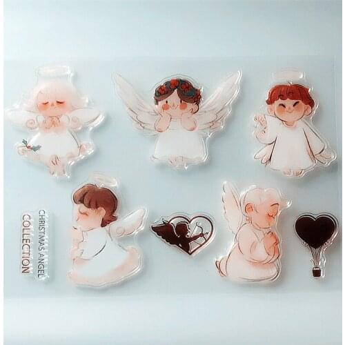 YLCS253 Angel Silicone Clear Stamps For Scrapbook DIY Album Paper Card Decoration Embossing Folder Craft Rubber Stamp 11*16cm