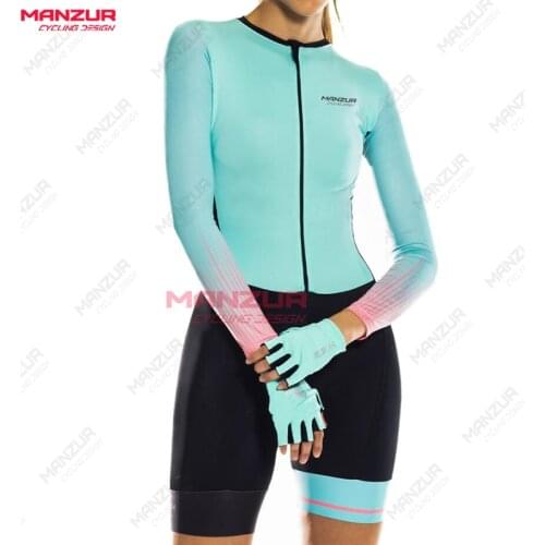 MANZUR Triathlon outdoor long-sleeved cycling jersey suit overalls overalls macaquinho ciclismo feminino roupas femininas