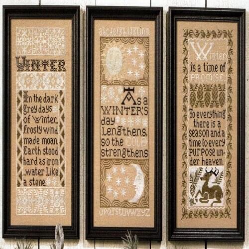 Gold Collection Embroidery Winter Samplers Cross Stitch Kit Walmar with 100% Cotton Flosses & Free Shipping for Customized Gifts