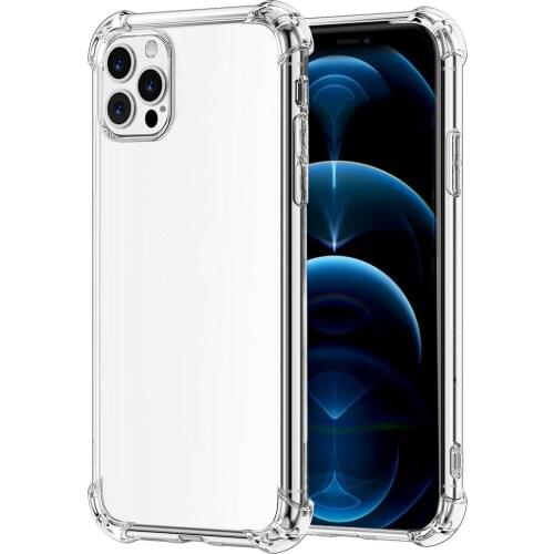 1.5mm clear transparent soft TPU anti-scratch shock absorption phone case for iphone 12 pro max