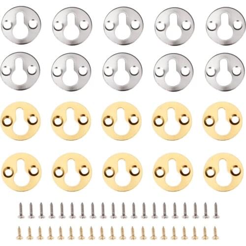 10pcs Round Photo Frame Hooks Hanging Picture Oil Painting Mirror Zinc Alloy Gold/Silver 25mm W/screws Hanger Wall photo Holder
