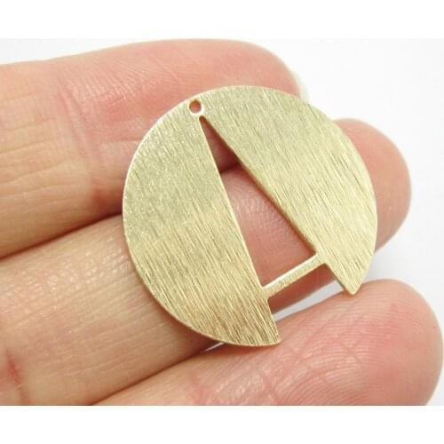 Brass round earring charms Textured 25x24.2mm Brass beetle pendant A shape Earrings connector -10pcs R1138