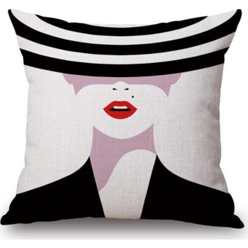2018 Fashion Bella Black White Trendy Zebra Pattern Lady Decorative Pillows Cosmetics Beauty Care Shop Decoration Cushion Pillow