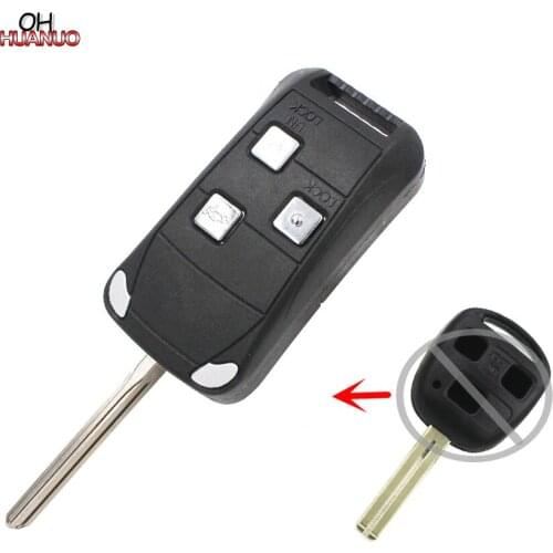 3 Buttons Replacement Shell Remote Folding Flip Key Case Fob For Lexus GS ES RX LX