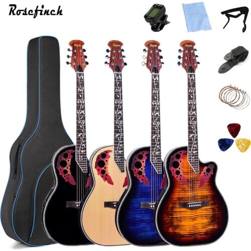 41 inch Folk Guitar 6 String Electric Box Guitar Spruce Guitar Rosewood Fingerboard Crack Guitar Pickup Concert AGT152