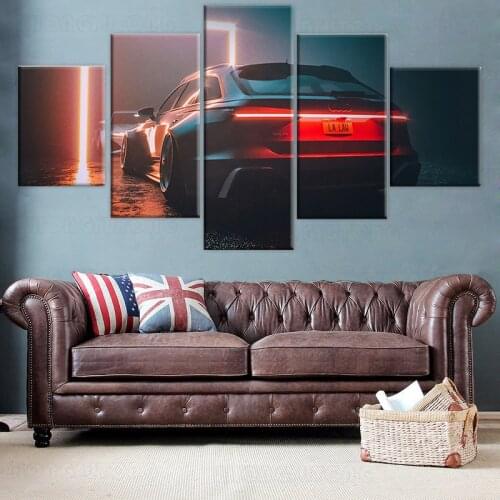 5 Pieces Audi RS6 Super Car Canvas Poster Print Painting Home Decor Wall Art Prints For Living Room Decoration