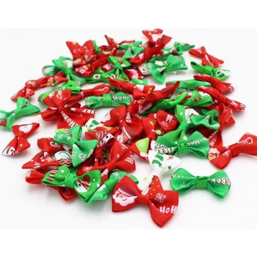 Ribbon Bows Mix 50pcs DIY Bow tie Christmas Bow Flowers DIY for Craft Wedding Decoration For Christmas Accessories