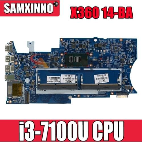 AKemy Laptop motherboard For HP Pavillion X360 14-BA Core SR343 i3-7100U Mainboard 923689-601 16872-1