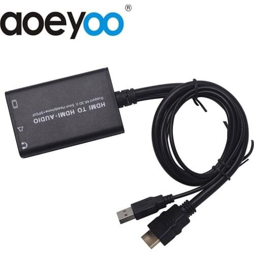 AOEYOO 4K HDMI Audio Extractor SPDIF HDMI to HDMI and Optical TOSLINK 3.5mm Stereo Audio Converter Decorder HDCP 1.4 DAC