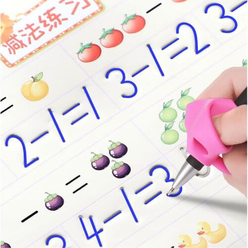 3D Child writing learning books sank magic practice copybook english mathematics Chinese pinyin paint number notebook 6pcs/set