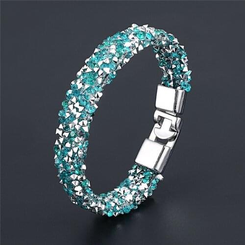 Aizhixiu New 10 Color Bracelet Ladies Bracelet Fashion Rhinestones All-match Bracelet Women Preferred Gifts in Summer and Autumn