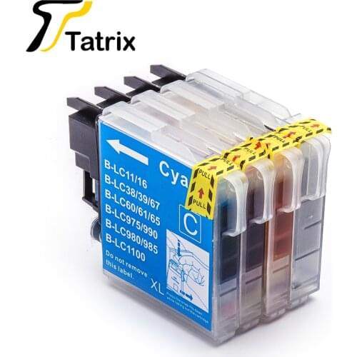 Tatrix LC11 LC16 LC38 LC61 LC65 LC67 LC980 LC990 LC1100 Ink Cartridge For Brother DCP- J140W 145C 165C 185C 195C