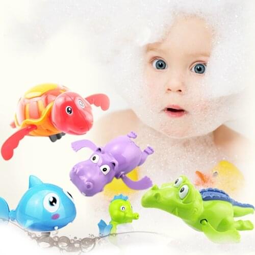 Baby Bath Clockwork Dabbling Toys Tortoise Crocodile Hippocampus Animal Kids Beach Bathroom Swimming Water Toys For Kids Gift