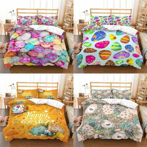 Home Textile Luxury 3D Easter Eggs Print 2/3Pcs Comfortable Duvet Cover PillowCase Bedding Sets Queen and King EU/US/AU Size