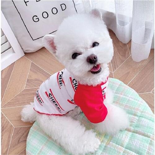 Dog T-shirt Summer Cat Pet Dog Clothing Tee Shirt Puppy Outfit Apparel Yorkshire Pomeranian Poodle Bichon Schnauzer Dog Clothes