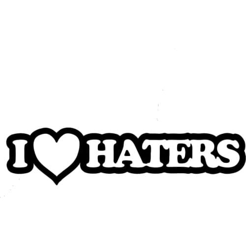I LOVE HATERS Cute Car Graphics Stickers Rear Windshield Accessories Classic Car Styling Decals Apply To Car Window Laptop