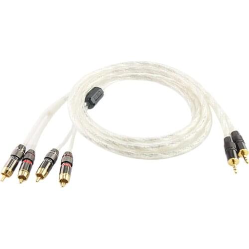 HiFi cable audio RCA cable Audio signal wire plug 3.5mm aux plug convert two RCA plug