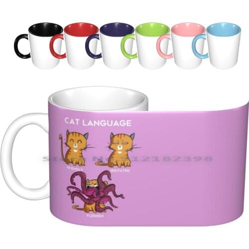 Cat Language-Flerken Ceramic Mugs Coffee Cups Milk Tea Mug Captain Goose Flerken Cat Kitty Cats Funny Cute Nerd Comic Book