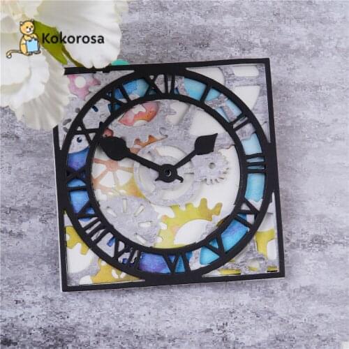 Kokorosa Mechanical Clock Frame Cutting Dies Metal Dies Scrapbooking Album Card Making Embossing Stencil Diecuts New 2021