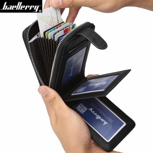 Baellerry short wallet New design Men wallets with zipper coin pocket Multi card holders Top leather Brand Male Purse money bag