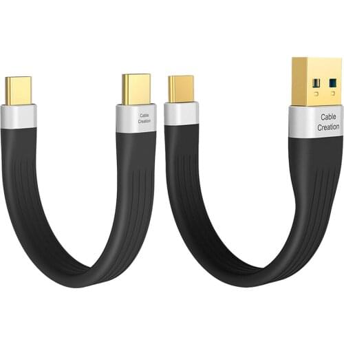 Short USB to Type C Quick Charge Cable Unique F-PC Cable 3 -A Fast Charging Line for Mobile Power Bank and Other