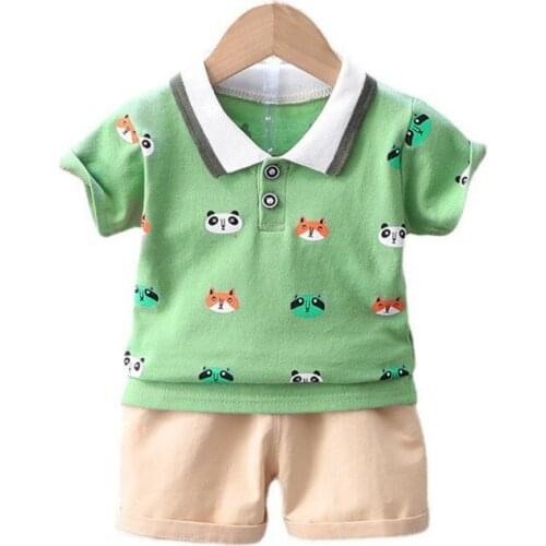 Summer Children Girls Cartoon Clothing Baby Boys Fashion T Shirt Shorts 2Pcs/sets Kids Infant Clothes Toddler Cotton Tracksuits