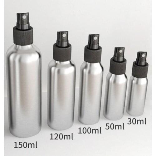 Mini Essential oil Bottle 30-150ml Aluminium Spray Atomiser Bottle Refillable Cosmetic Liquid Container