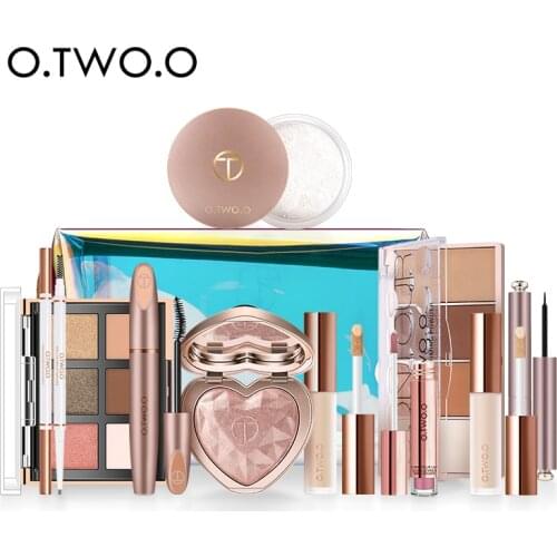 O.TWO.O 11pcs/set Full Makeup Kit Include Eye Shadow Blusher Concealer Contour Highlight Mascara Eyebrow Eyeliner Loose Powder