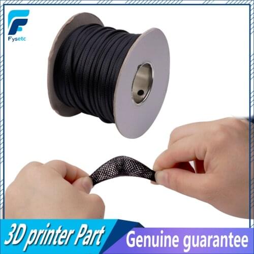 100Meter 6mm/8mm/10mm Dia Expandable Braided PET Premium Cable Sleeve Black Certification ROHS 3D Printer Accessories