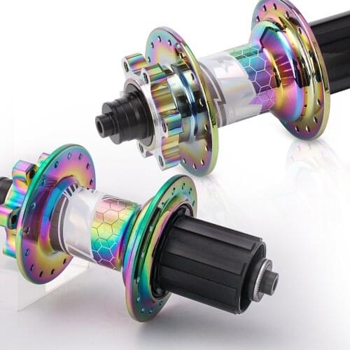 Rainbow Mountain Bike Hub 4 Bearing MTB Bicycle Hubs Quick Release Thru Bike disc card Hub 32/36 Holes For 8 9 10 11 Speed