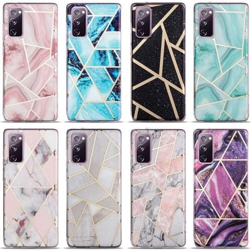Luxury Bronzing marble soft silicon phone case for Samsung Galaxy S8 S9 S10 S20 FE Plus Note 8 9 10 Pro 20 ultra S21 S30 cover