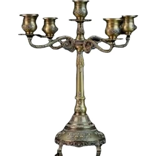 Luxury Gold Candle Holder Stand Retro Romantic Wedding Dinner Candle Holder Vintage Large Candelabros Lantern Decoration MM60ZT