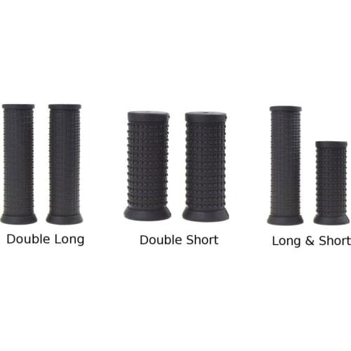 1 Pair Bicycle Handlebar Grips TPR Rubber for Twisting Shifter Mountain Bike 22.2mm Bar Anti Slip Long & Short Handle End Grips
