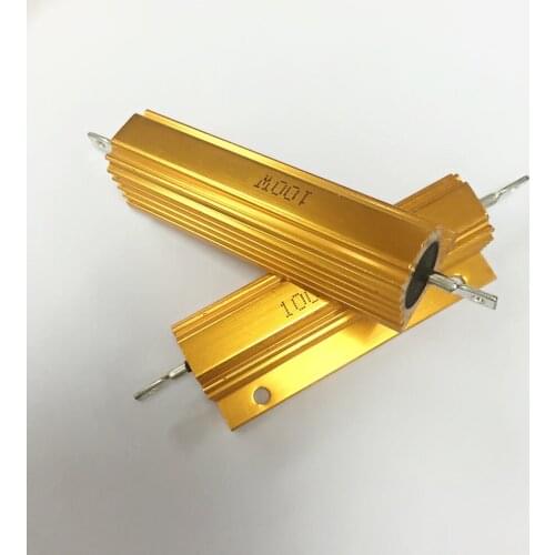 RX24 100W Watt Power Metal Shell Aluminium Gold Resistor RX24 100W 1.5R 1.8R 2.2R 2.4R 2.5R 3.3R 3.9R 4.7R 5.6R 6.2R 6.8R 8.2R
