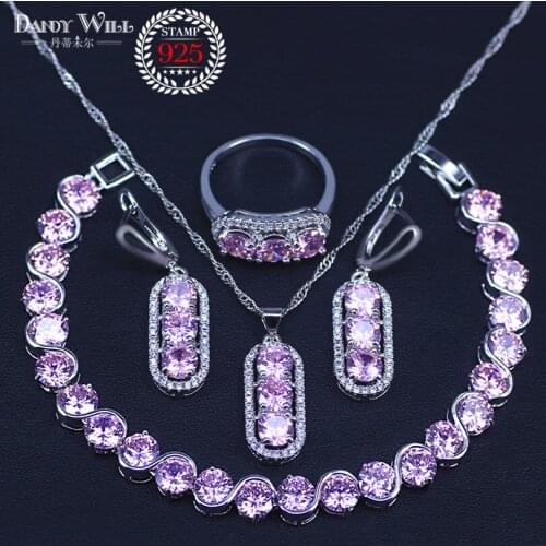 Lucky peanut Jewelry Set For Women Silver Color Jewelry Bracelets Pendants Drop Earrings Rings Necklace Set Christmas Gift