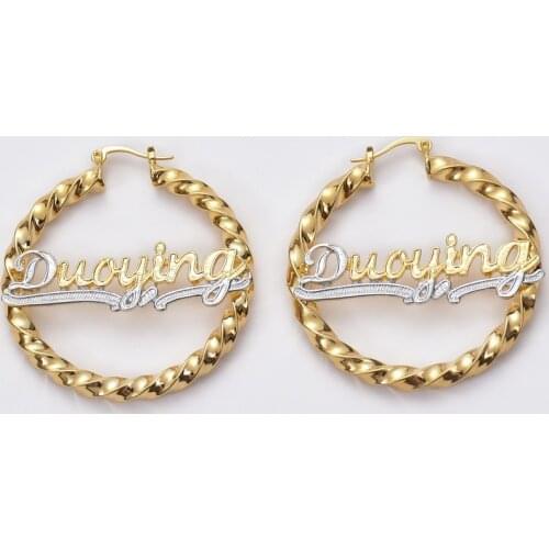 2021 Fashion Custom Name Choker Earrings Personlized Custom Earrings Set Copper Classic Letter Earring For Women Birthday Gift