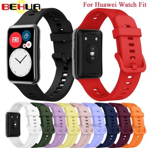 Sport Silicone Strap For Huawei Watch Fit Replacement Band For Huawei fit Wristband with tool colors buckle Bracelet Accessories