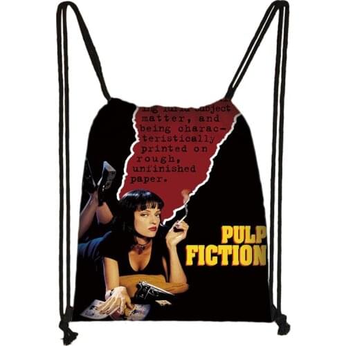 Pulp Fiction Drawstring Bag Backpack Daily Casual knapsack Drawstring Bags Storage Bags
