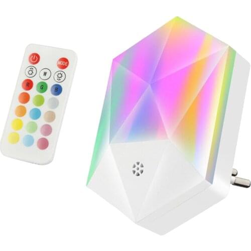 LED Night Light Infrared Control Dusk to Dawn Sensor Auto On/Off Wall Lamp For Baby Kids Bedroom Socket EU Plug 110-240V