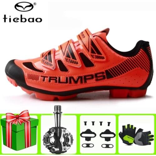 TIEBAO Sapatilha Ciclismo Mtb Cycling Shoes men sneakers add SPD pedal set Professional Self-locking Bicycle bike chaussure vtt