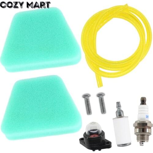 2x Air Filter For Poulan 2055 2075 2150 2155 2175 2250 Partner 350 351 370 371 390 Chainsaw w/ Fuel Line Primer Bulb Spark Plug