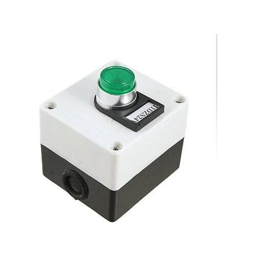 Green Cap Lamp 1NO 1NC Self Locking Push Button Station