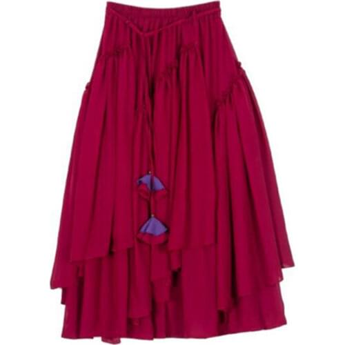 Gothic Steampunk Skirt Women Vintage Cotton Linen Skirt Plus Size Pirate Costume Club Long Renaissance Victorian Ruffles Skirts