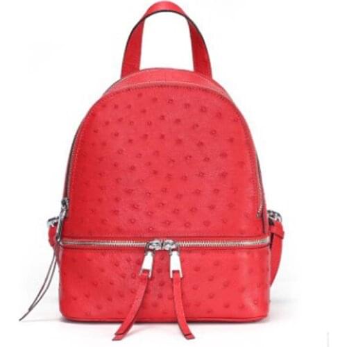 Dae new South Africa Ostrich leather backpack female fashion outdoor travel package Genuine leather women backpack