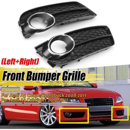 2PCS Car Front Bumper Lower Fog Light Lamp Grille Grill Cover Chrome For Audi A5 2008 2009 2010 2011 Fog Light Grill 8T0807681
