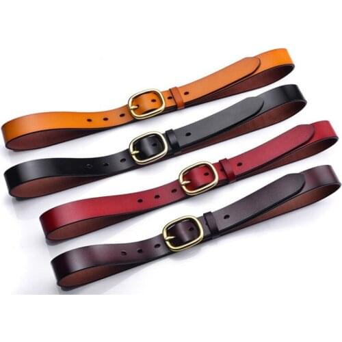 2021 new ladies genuine leather high quality pure cowhide retro Korean style simple and versatile womens belt