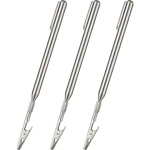 3Pc Telescopic Alligator Clips Metal Multimeter Alligator Clamps with 35mm Pen Clip for Electronic Automotive Repairing CNIM Hot