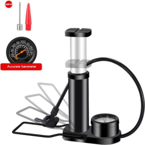 4 Color Aluminium Alloy Bicycle Pump with Gauge Foot Pedal Portable Floor Air Inflator External Hose Fits Bike Foot Pump